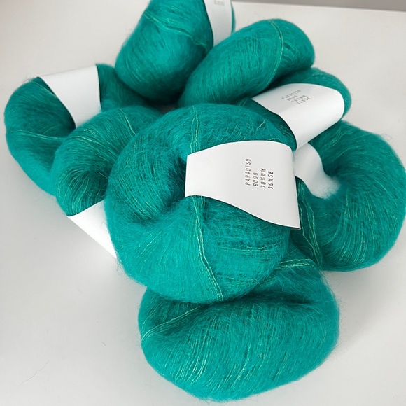 Kid Mohair silk lace green yarn lot of 10 skeins 200m/25g (218yrd/0.88oz) - Picture 6 of 7